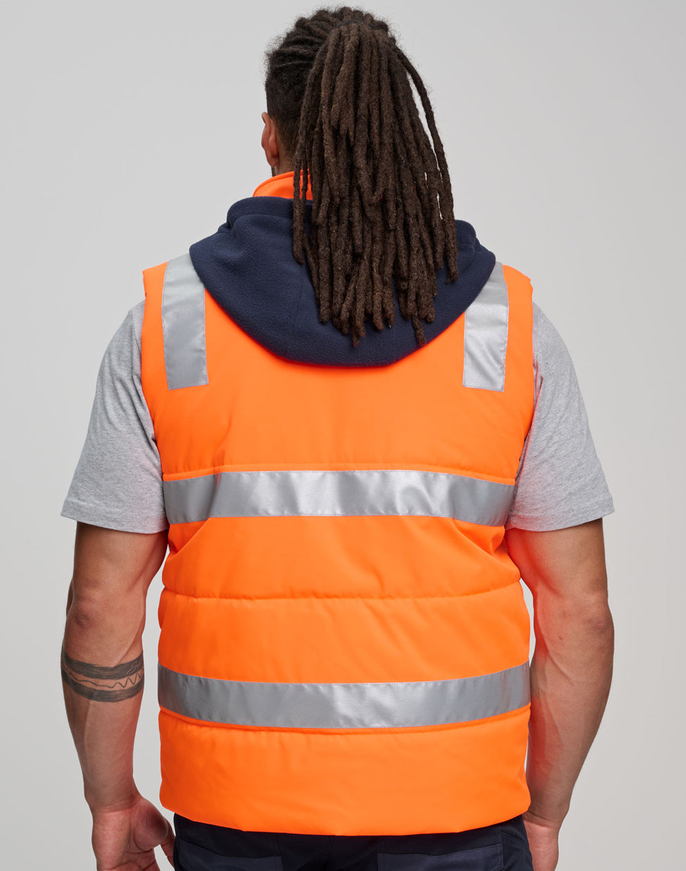 SW93 Unisex Hi Vis Hooded Puffer Vest
