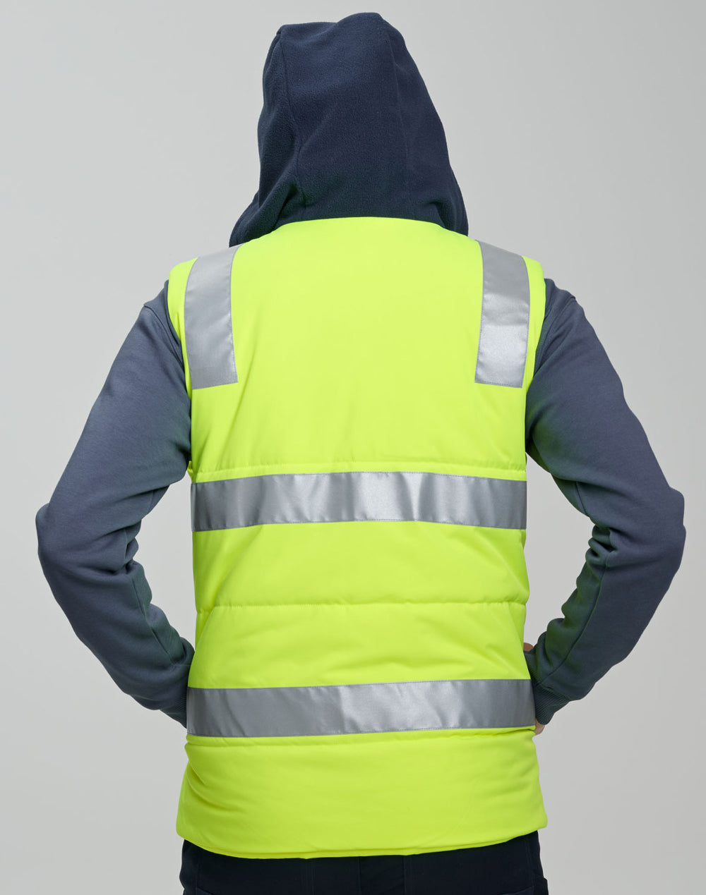 SW93 Unisex Hi Vis Hooded Puffer Vest