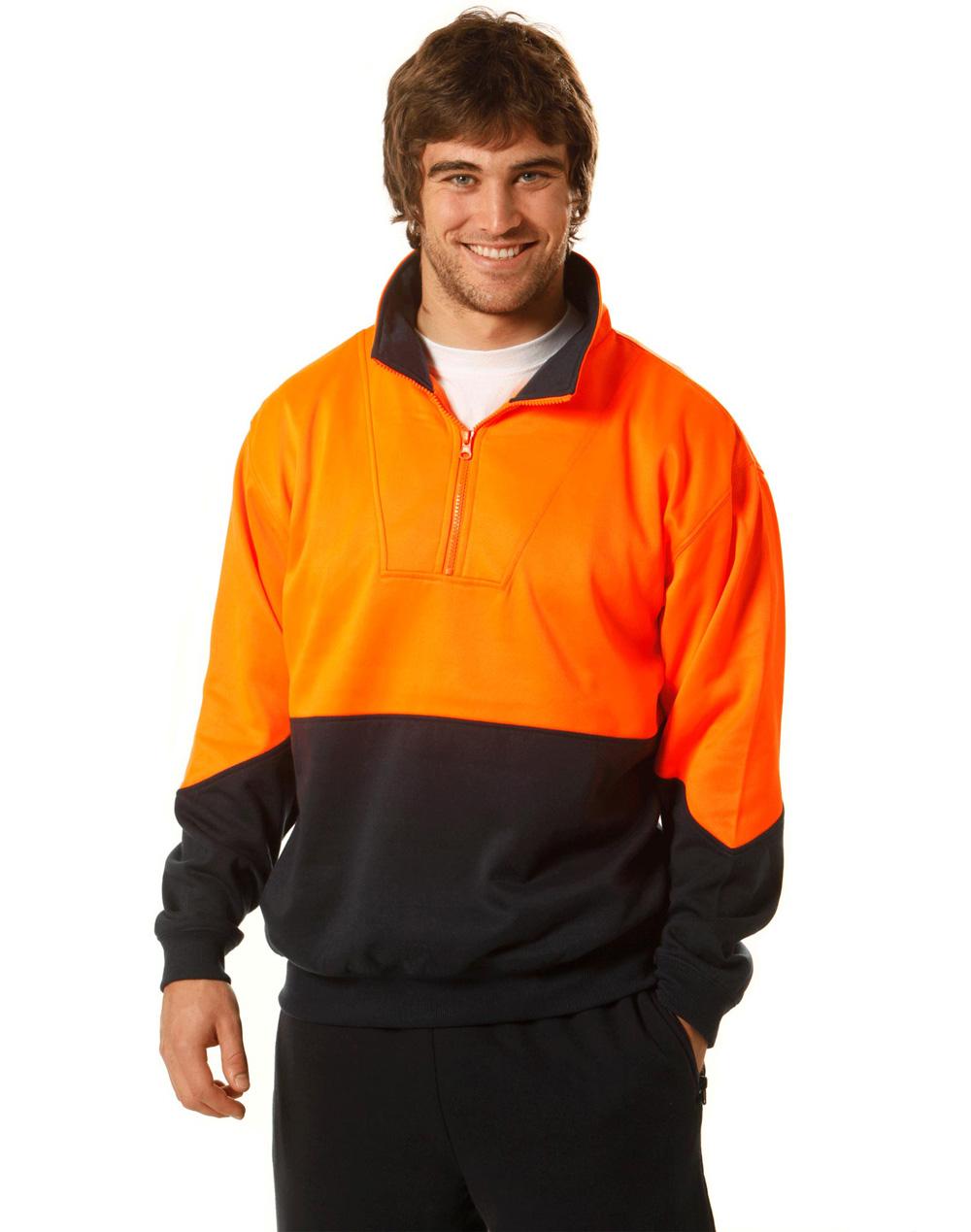 AIW SW13A HI-VIS LONG SLEEVE FLEECE SWEAT