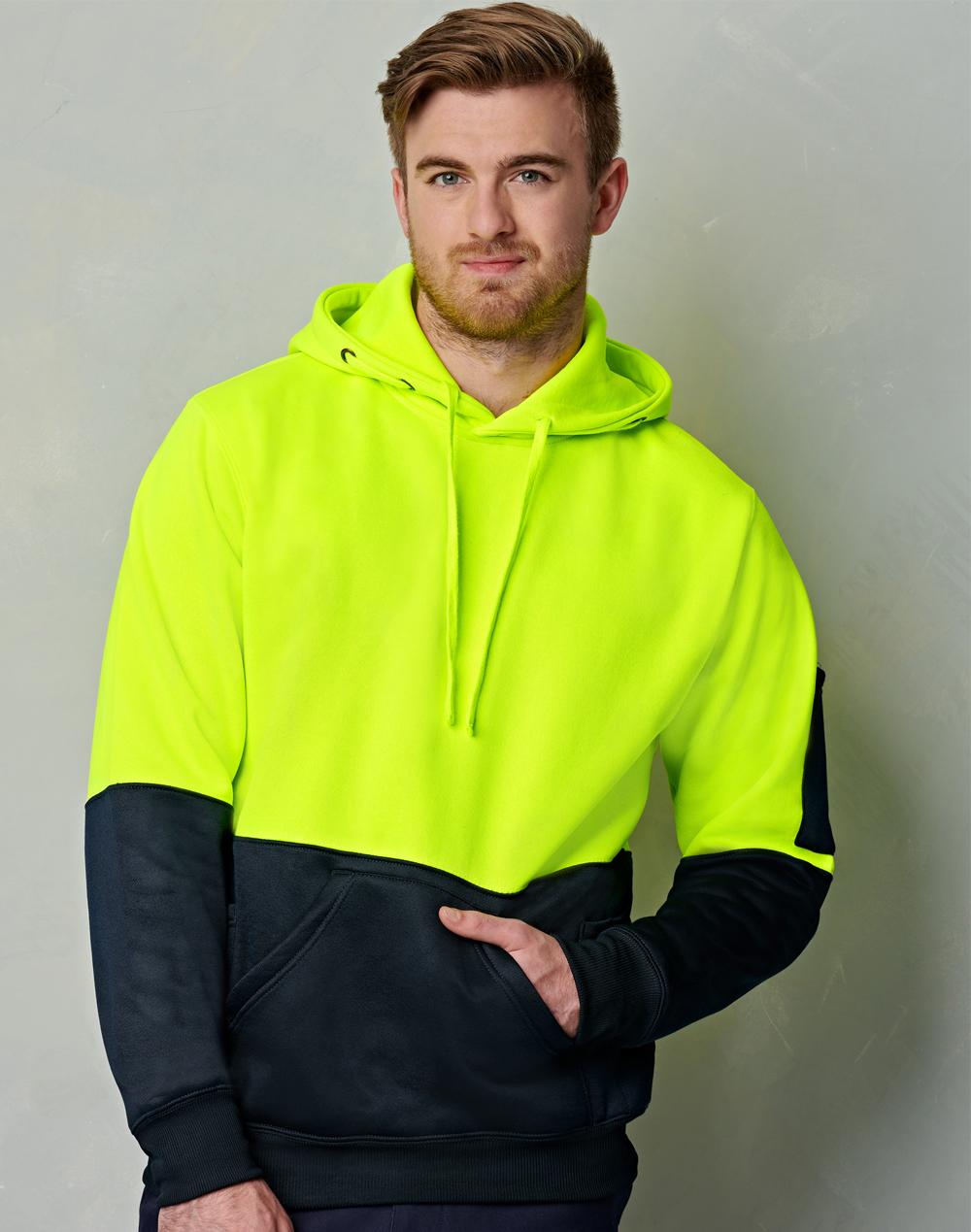 EDGE STEEL WORKS - SW38 HI-VIS TWO TONE FLEECY HOODIE UNISEX