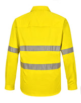 SW87 UNISEX HI-VIS COOL BREEZE CLOSED FRONT LS SHIRT WITH PERFORATED TAPE