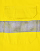 SW87 UNISEX HI-VIS COOL BREEZE CLOSED FRONT LS SHIRT WITH PERFORATED TAPE