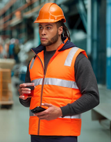 SW93 Unisex Hi Vis Hooded Puffer Vest