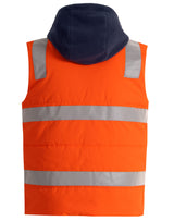 SW93 Unisex Hi Vis Hooded Puffer Vest