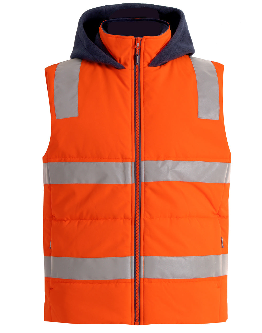 SW93 Unisex Hi Vis Hooded Puffer Vest