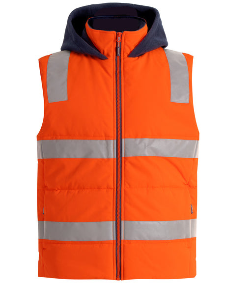 SW93 Unisex Hi Vis Hooded Puffer Vest