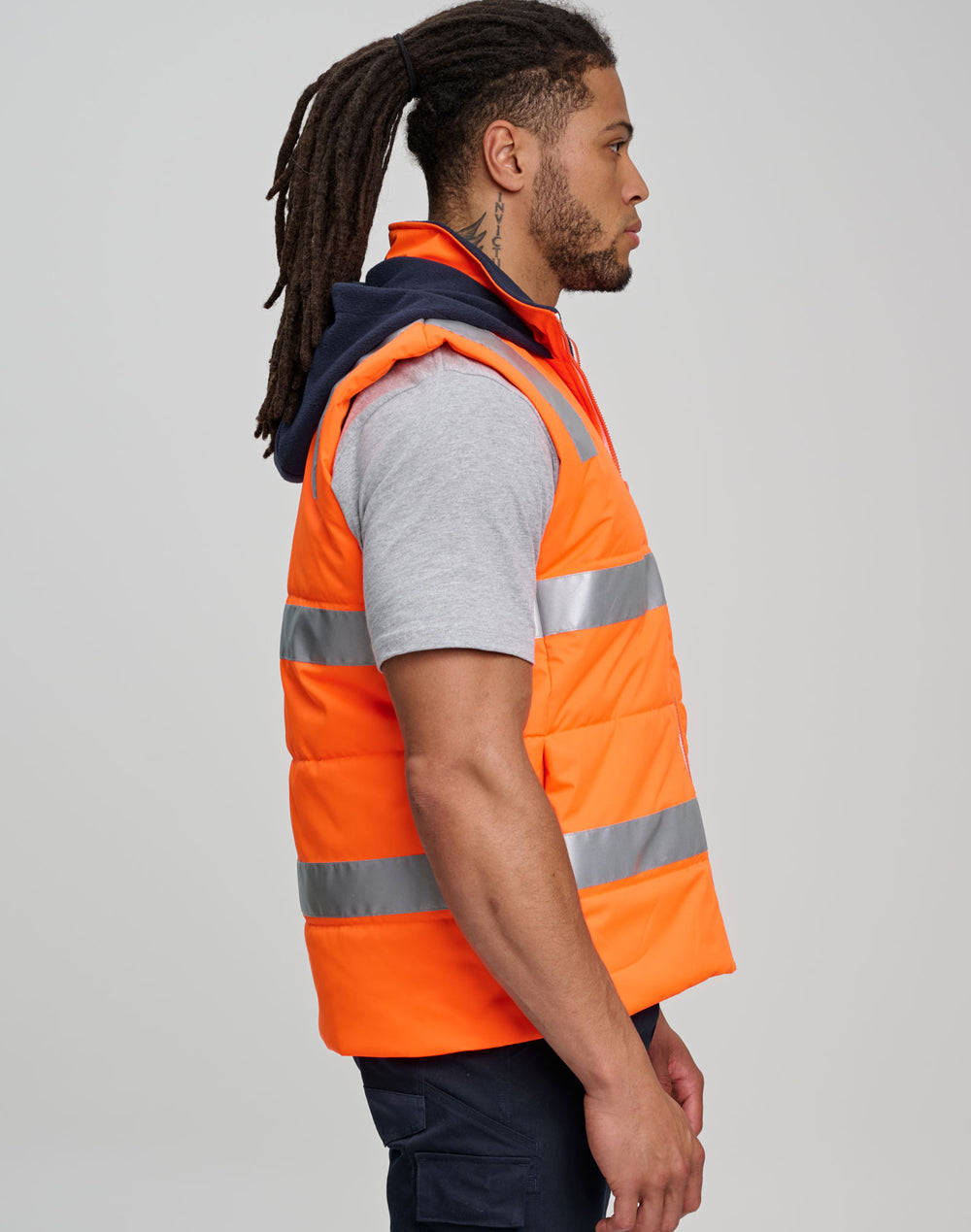 SW93 Unisex Hi Vis Hooded Puffer Vest