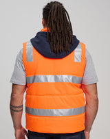 SW93 Unisex Hi Vis Hooded Puffer Vest