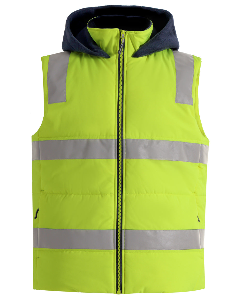 SW93 Unisex Hi Vis Hooded Puffer Vest