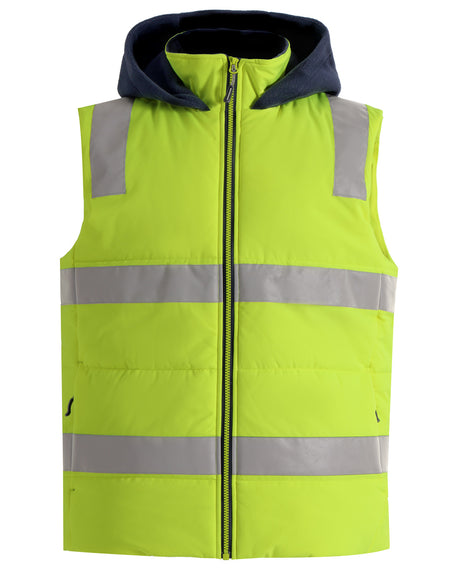 SW93 Unisex Hi Vis Hooded Puffer Vest