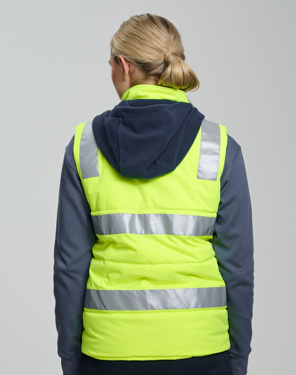 SW93 Unisex Hi Vis Hooded Puffer Vest