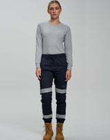 WP28HV Unisex Cotton Stretch Drill Cuffed Work Pants with Tapes