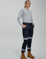 WP28HV Unisex Cotton Stretch Drill Cuffed Work Pants with Tapes