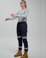 WP28HV Unisex Cotton Stretch Drill Cuffed Work Pants with Tapes