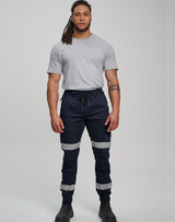WP28HV Unisex Cotton Stretch Drill Cuffed Work Pants with Tapes