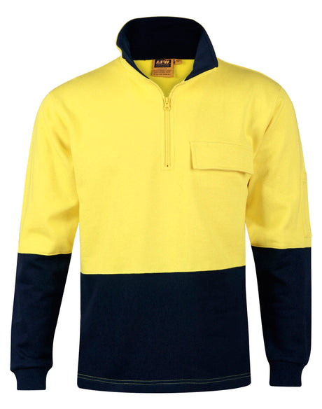 AIW SW47 HI-VIS TWO TONE COTTON FLEECY SWEAT