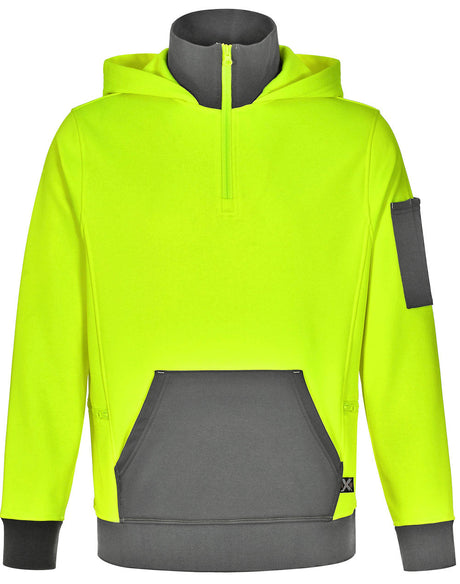 AIW SW78 UNISEX HI VIS ¼ ZIP PREMIUM FLEECE HOODIE