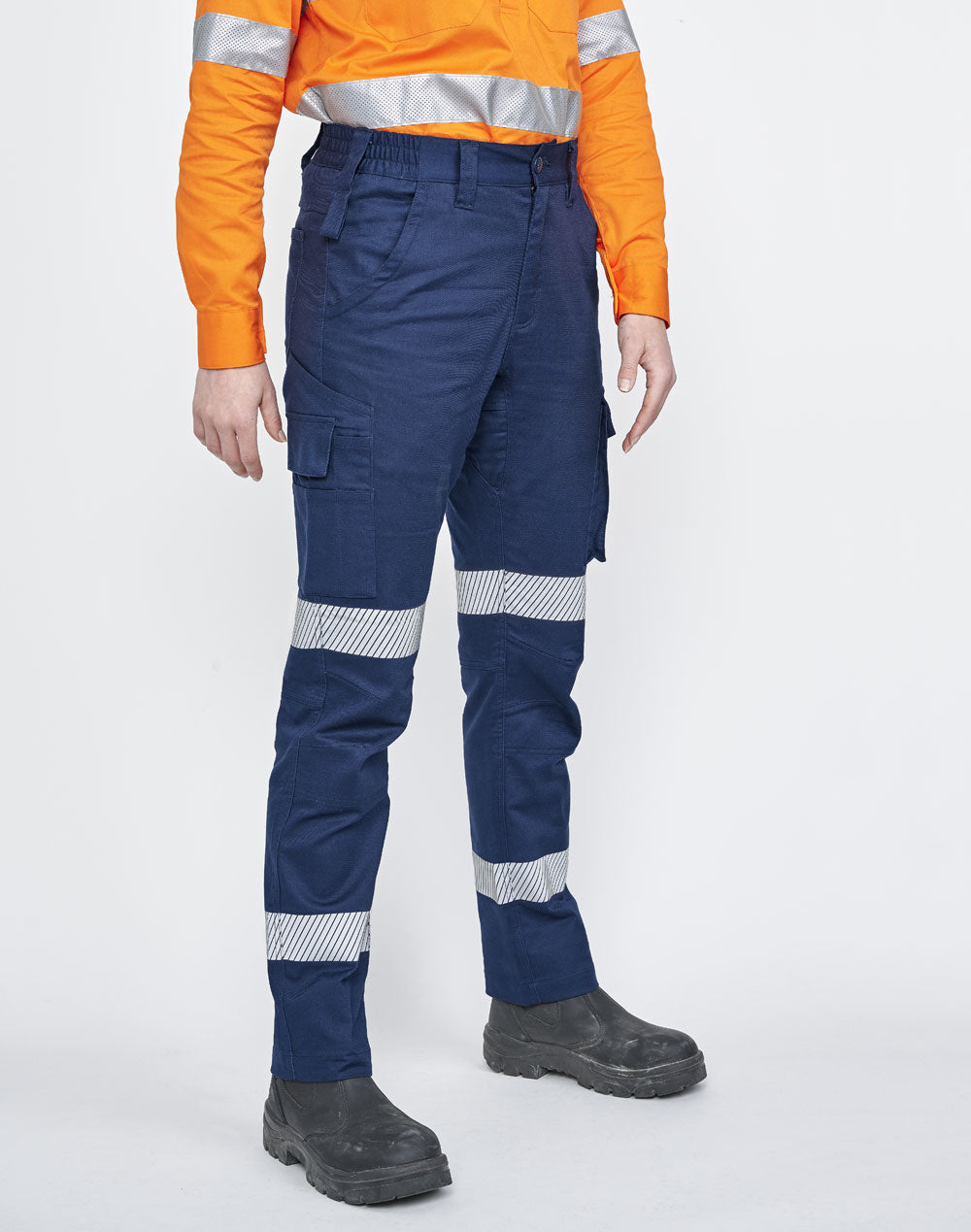 WP26HV UNISEX COTTON STRETCH RIP-STOP WORK PANTS WITH SEGMENTED TAPE